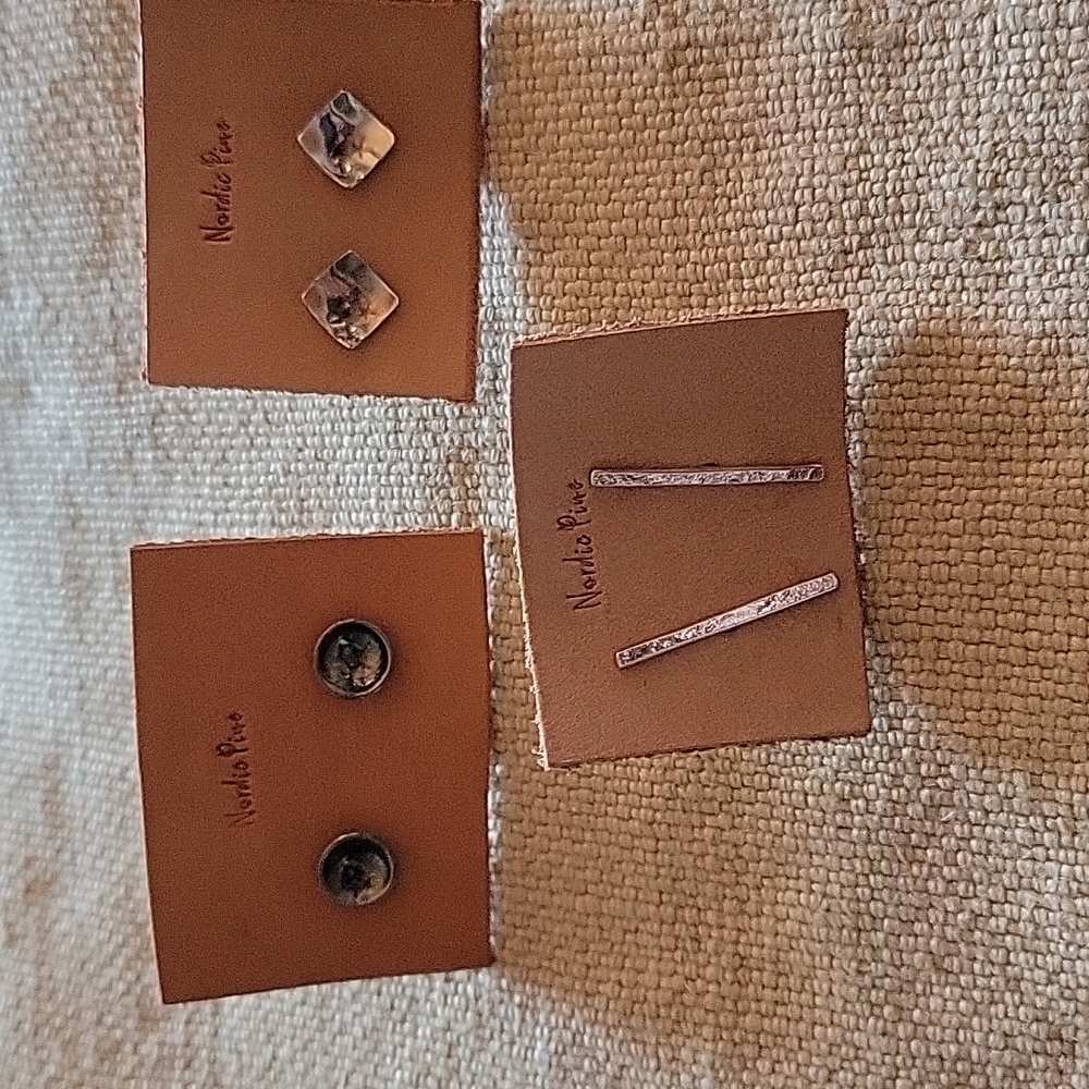 3 Pairs of Sterling Silver Stud Earrings